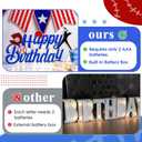 Baseball Birthday Light Up Sign, 15 LED Happy Birthday Wood Decor, Sturdy Density Board with Built-in Battery Box, Sports Themed Party Supplies for Tabletop, Bedroom, Baseball Fan Birthday Decorations
