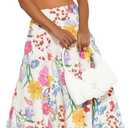 THLAI Women Maxi Skirt Sets Floral Print V-Neck Cami Top and Flowy Pleated Maxi Skirt Set Summer Vacation Outfits
