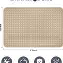 Extra Large Shower Mat, Yonala 47.2 x 31.5 Inch Non Slip Shower Mats for Inside Shower with Drain Hole and Suction Cups, Soft Trimmable TPE Anti Slip Shower Mat for Walk in Shower Stall, Heavy Mat