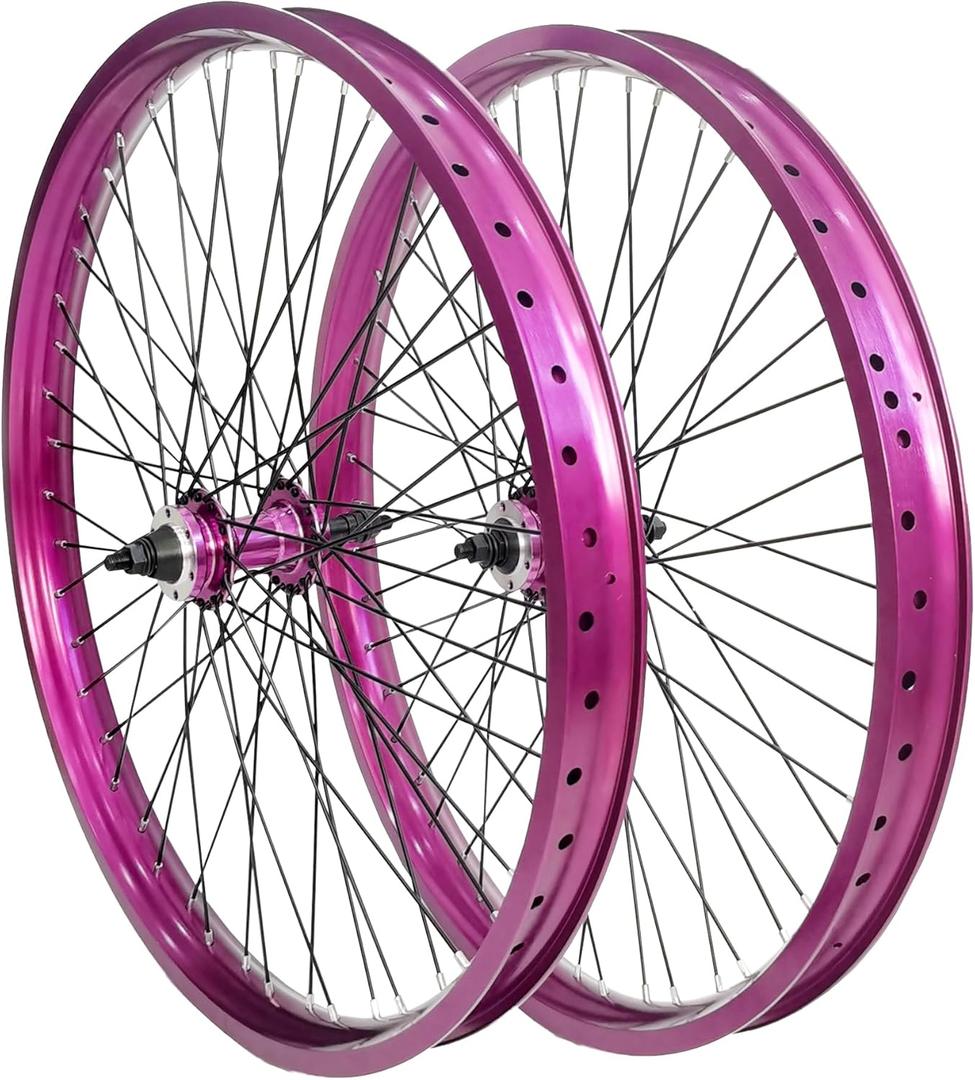 20"/26" x 1.85" Heavy Duty Bike Rim Wheel Set, 12 Gauge 48 Spokes Wheelset, Double Wall Aluminum Alloy Bicycle Wheels Rims (Front & Rear) Disc Brake