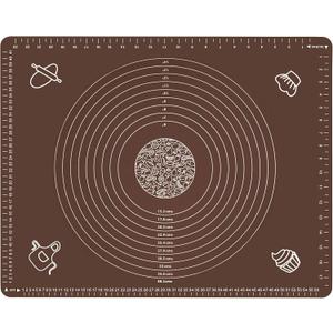 Silicone Baking Mat for Rolling Pastry Dough with Measurements, 25.6 x 17.7 BPA Free Non stick and Non Slip Coffee Table Sheet Baking Supplies for Bake Pizza Cake