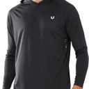 NORTHYARD Men's UPF 50+ Hoodie Shirts Long Sleeve Sun Protection Fishing Swim Beach UV SPF Rash Guard Quick Dry Lightweight (Black, XXXL)