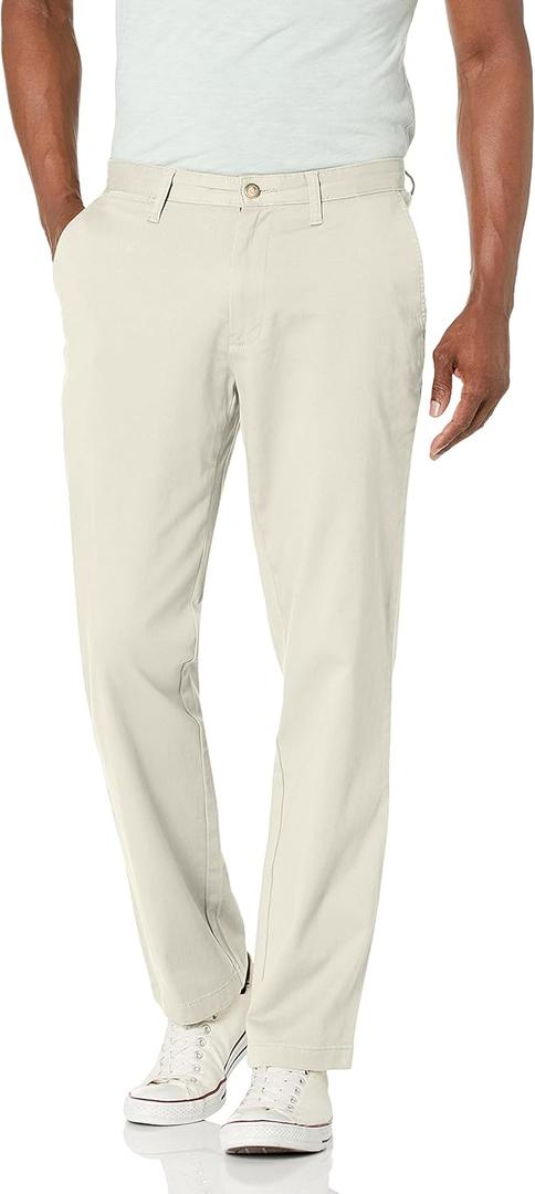Nautica Men's Classic Fit Flat Front Stretch Solid Chino Deck Pant, 38Wx30L