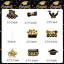 48 Pack Graduation Cupcake Toppers Class of 2026 Graduation Party Decorations,legant Dessert Toppers with 8 Unique Designs, Premium Paper Cake Decor for Grads (Black Glod)