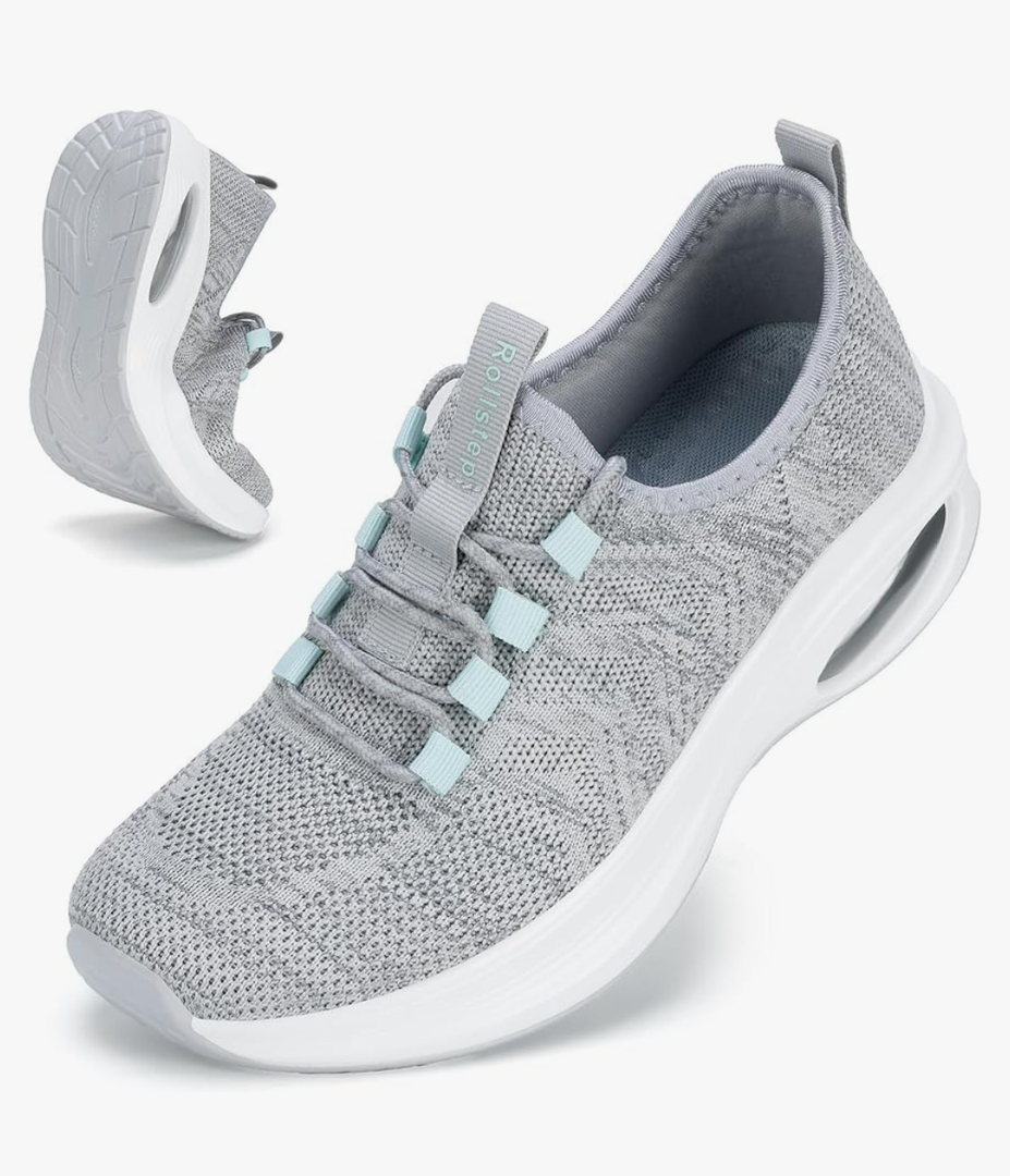 Wide Toe Box Shoes Women Extra Wide Width Sneakers Air Cushion Road Running Shoes Ultra Light Tennis Gym Workout Training Shoes Breathable Walking Shoes with Arch Support, 40