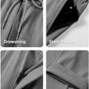 JMIERR Men's Casual Drawstring Pants Elastic Waist Lightweight Pant Summer Beach Trouser with Pockets (Gray, L)
