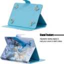 Universal Case for 6.5-7.5'' Tablet, Newshine Colorful Wallet Stand Cover for 7.0'' Samsung Galaxy Tablet, Amazon Kindle Fire 7/HDX 7 and Other Around 7 Inch Models - Blue Marble