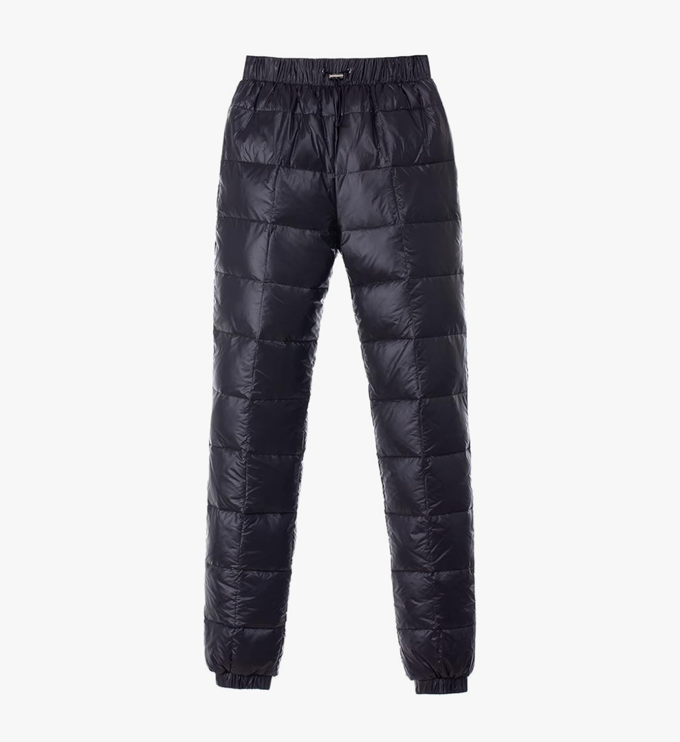 Men's Winter Warm Loose Utility Down Pants Sassy High Waisted Nylon Compression Snow Trousers, Size Medium 