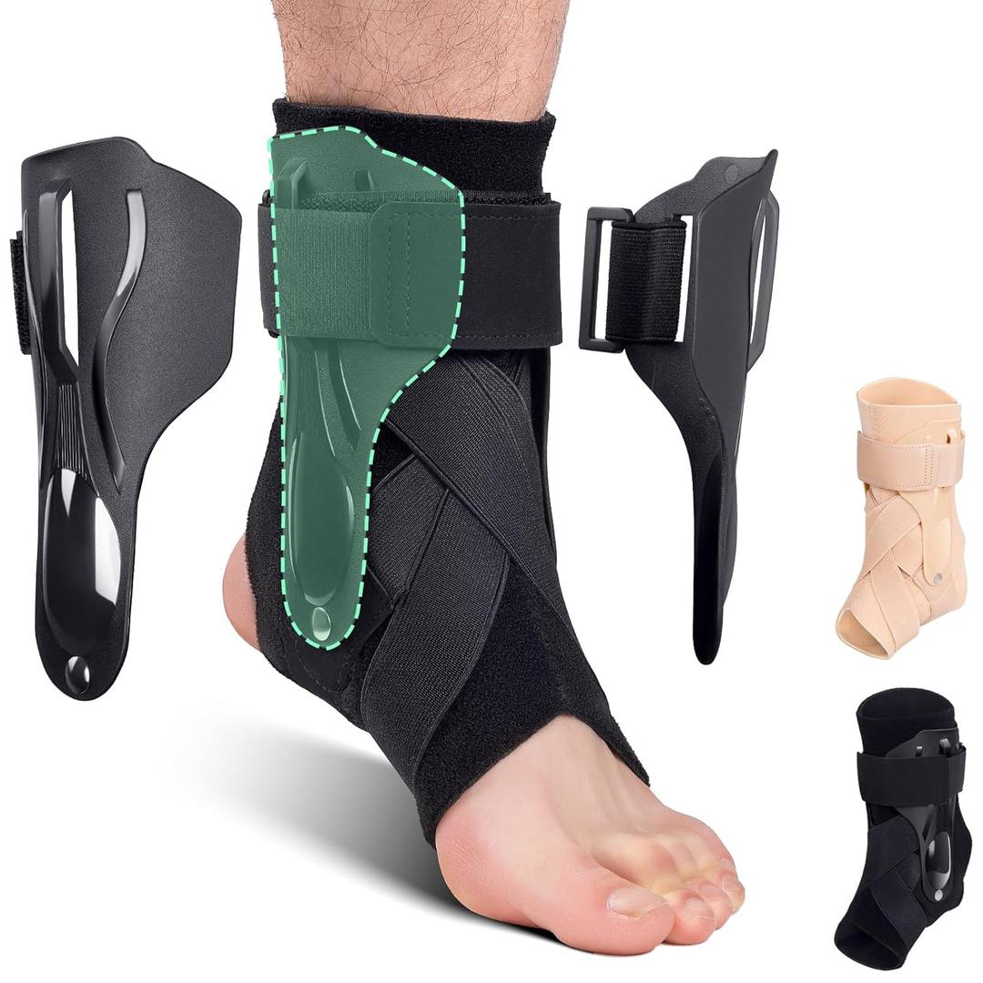Ankle Brace Support for Sprained Ankle X-shaped Cross-fixing Compression Sleeve Lace Up for Women and Men Relief with Tendon Sprain Injury Recovery Basketball Volleyball(Black,X-Large)