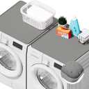 2 PACKS SEIRI Washer and Dryer Topper, 26" x 26" Silicone Dryer Top Protector Mats for Flat Top Surface Cover and Front Load Washing Machine Non-Slip Waterproof Laundry Topper Mat Large (Light Gray)