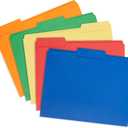 100 Blue Summit Supplies Colored File Folders Letter Size with 1/3 Cut Tabs, Assorted Colored Folders, Durable 11pt Paper, Colorful File Folders for Files, Multi Color File Folders, Reinforced Tabs