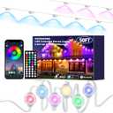 50FT Permanent Outdoor Lights, RGB LED Eaves Lights with APP/Remote Control, IP67 Waterproof LED Outdoor/Indoor String Lights for Christmas, Halloween,Indoor, Outdoor, Garden Decor