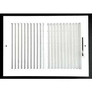 12"x 8" (Duct Opening Size) 2-Way Stamped Face Steel Ceiling/sidewall Air Supply Register - Vent Cover - Actual Outside Dimension 13.75" X 9.75"