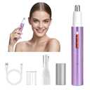 LED Display Ear and Nose Hair Trimmer Clipper for Men Women,2025 Rechargeable 2 in 1 Professional Painless Eyebrow & Facial Hair Trimmer with Powerful Motor and Dual-Edge Blades (Purple)