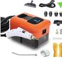 Heavy Duty Handheld Steam Cleaner, 15s Heat-Up, 9-Level Adjustable 2500W Pressurized Steamer for Cleaning with 14 Accessories, Multipurpose Portable Steam Cleanr for Home, Car, Grease, Grout（Orange）