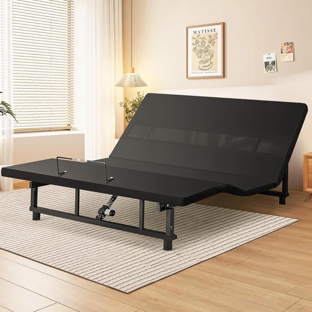 Mixcous King Adjustable Bed Frame with Zero Gravity Heavy Duty 750 lbs | Electric Base with Wireless Remote for Back Pain Relief, Anti-Snore & Head/Foot Incline, Quiet Motor, Easy Assembly