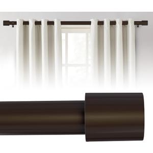 Curtain Rods for Windows 48 to 84 Inches, 1 Inch Diameter Adjustable Bronze Curtain Rod, Heavy Duty Modern curtain rod with Simple Finials, 32"-90"