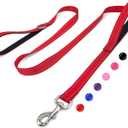 6 FT Dog Leash with 2 Padded Handle Nylon Reflective Dogs Leashes for Small Medium Large Dogs Red