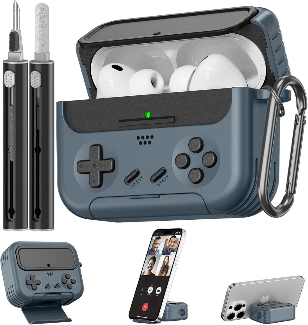 Inesore for Airpods Pro 3 Case Cover with Cleaner Kit,with Lock for Airpod Pro 3 (2025),Classic Cool Funny Game Console Hard Air Pods Pro 3 Case for Men Boy(Black)