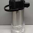 Service Ideas ECAL30S Eco-Air Airpot with Lever Lid, Insulated Beverage Dispenser, Thermal Coffee Carafe 3.0 L, Glass Lined 