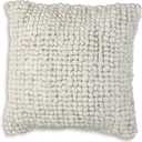 Signature Design by Ashley Aavie Farmhouse Square Wool Accent Pillow, 20 x 20 Inches, White