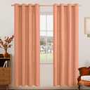 LAMIT Terracotta Linen Curtains for Living Room/Bedroom 78 Inches Long, Light Filtering Grommet Faux Linen Textured Window Drapes Fall Room Decor, 2 Panels, 52 x 78 Inch