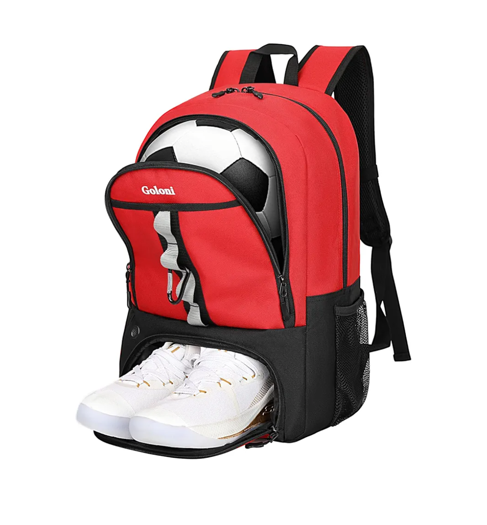 Goloni Youth Soccer Bag,Basketball Bag with Ball Compartment & Shoe Compartment,Backpack for Football Volleyball Basketball