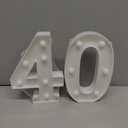 Led Light Up Numbers, 40th Birthday Decorations, Marquee Numbers Lights, Battery Powered Light Up Sign for 30 Decor Party (White)