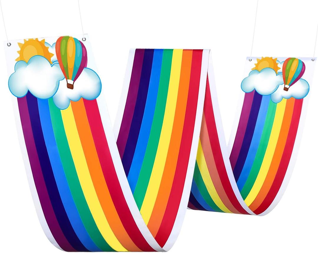 Blulu 2 Pcs Rainbow Ceiling Decorations Rainbow Cloud Ceiling Garland Banner Hanging Bunting for Birthday Party Classroom Daycare and Nursery School Baby Shower Decorations