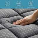 HYLEORY Full Mattress Pad Quilted Fitted Mattress Protector Cooling Pillow Top Mattress Cover Breathable Fluffy Soft Mattress Topper with 8-21" Deep Pocket, Dark Grey