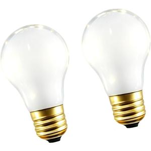 60 Watt Incandescent Light Bulbs, E26 A19 Stepless Dimming Light Bulbs 400lm, 3000K Soft Warm White, Vintage Frosted Incandescent Filament Bulb for Home (2 Pack)