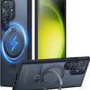 TORRAS Magnetic Designed for Samsung Galaxy S23 Ultra Case [Compatible with Magsafe] Stand, [Military Grade Drop Tested] Shockproof Translucent Slim Protective Ostand, Black