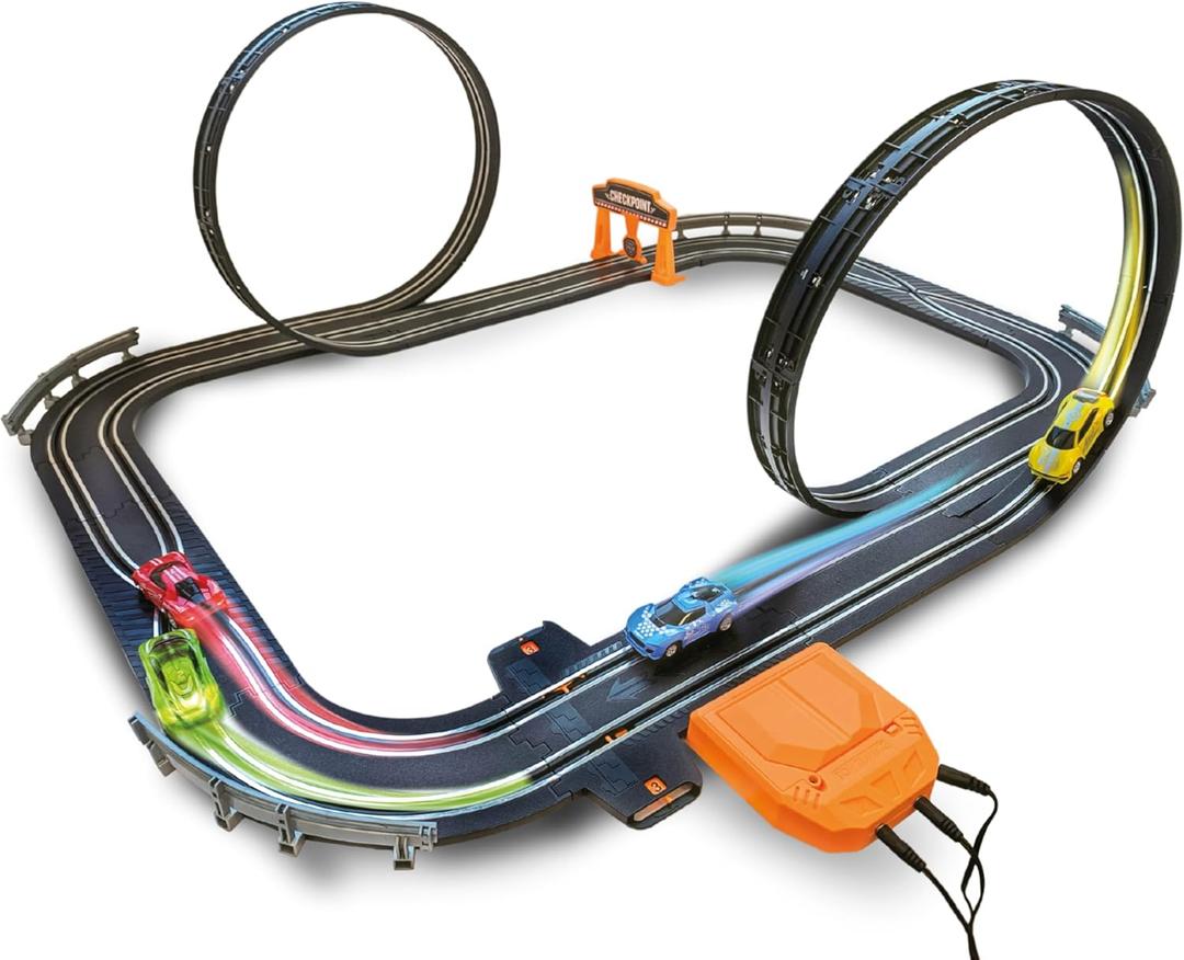 Slot Car Race Track Sets, Race Tracks for Kids Ages 4-8 | 1:64 Scale Cars, Race Car with 4 High Speed Cars, Electric Slot Car Race Track Sets, Remote Control Car