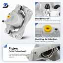 Front Disc Brake Caliper Assembly w/Bracket Fit for 2005-2006 Toyota Camry 3.0L 3.3L, 2004-2010 Sienna 2.4L 3.3L 3.5L, 2005-2007 3.5L, 2004-2008 Solara 2.4L 3.3L, Replaces 19-B2714 19-B2715