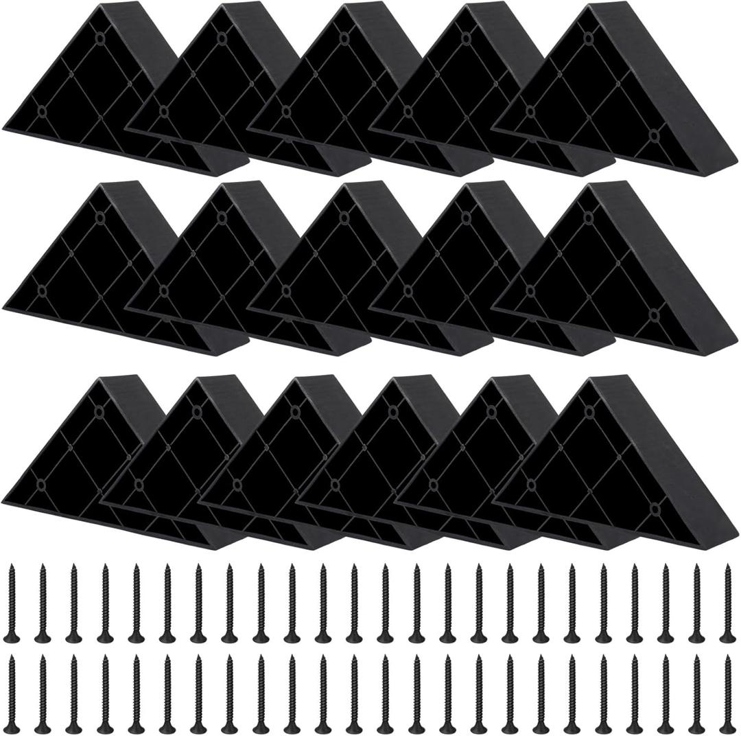 Homaisson 16pcs Couch Legs Replacement Plastic Triangle Corner Sofa Legs Black Couch Legs with Screws Chair Sofa Couch Feet Replacement Furniture Legs, 5.71"5.71"1.6"