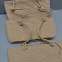 TeoKJ Over the Door Hanging Basket, 3-Tier Woven Cotton Wall-Mounted Storage Organizer Bag Decorative Hanging Nursery Baskets - Jute