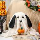 Halloween Dog Ghost Shaped Throw Pillow with Pumpkin Toy Ghost Plush Pillow Cute Spooky Stuffed Animal Soft Halloween Party Decoration for Couch Sofa Home Decor