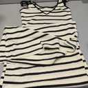 Floerns Women's Striped Deep V Neck Tank Dress Sleeveless Split Knitted Midi Dresses Small, Apricot