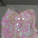 SHENHE Women's Sparkly Sequin Halter Top Open Back Sexy Y2k Backless Rave Clubwear Crop Tank Pink Small