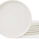 famiware Star Salad Plates for 5, 8 inches Plate Set, Stoneware Dinnerware, Small Dinner Plates for Dessert, Salad, Appetizer, Matte White