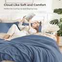 Litanika Haze Blue California King Comforter Set, 3 Pieces Solid Bedding