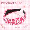 2 x Valentines Day Headband for Women 2Pcs Hotpink Love Headband Knotted Headbands Non Slip Wide Hair Band Valentines Day Hair Accessories for Women Girls Holiday Gift