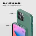3 x Compatible with iPhone Cover 13 Pro Case Silicone with Screen Protector - Green