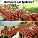 Smiry Rectangle Table Cloth, Waterproof Vinyl Tablecloth with Flannel Backing, Wipeable Buffalo Plaid Table Cover for Dining, Indoor and Outdoor (Orange & Black, 52"x70")