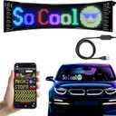 Programmable LED Car Sign,Scrolling LED Sign,Flexible LED RGB Message Display,Bluetooth APP,DIY Design Colours,Animations,Text, Graffiti (19"x 5")