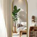 59"x16" Floor Mirror Full Length, Arched Full Length Mirror with Stand, Full Body Mirrors for Bedroom Living Room or Cloakroom Gold