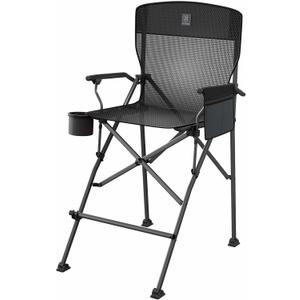 EVER ADVANCED Tall Directors Chair 31" Foldable Camping Mesh Black