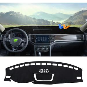Autorder Dashboard Cover Mat for Volkswagen Atlas 2018-2023 VW Atlas Cross Sport Accessories Dash Cover Flannel Dash Mat Sunshade Glare UV Rays Protector