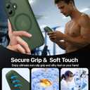Magnetic Shockproof for iPhone 17 Case,[Full Camera Protection][Compatible with Magsafe][Non-Slip][Mil-Grade Protection] Slim Anti-Yellow Translucent Matte Phone Case for iPhone 17,Forest Green