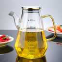 Glass Oil Dispenser Bottle - Glass Olive Oil Bottle for Kitchen, Wide Mouth Borosilicate Glass Cooking Oil Bottles with Lid and Handle (900ML)